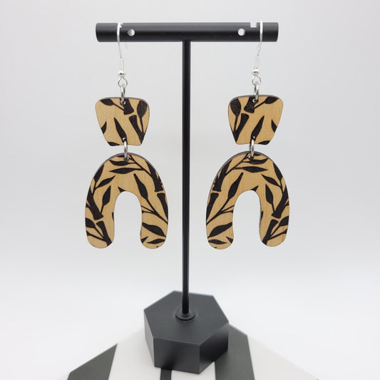 Bamboo Dangle Wood Earrings - 4 Arrows Creations