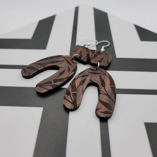 Bamboo Dangle Wood Earrings - 4 Arrows Creations