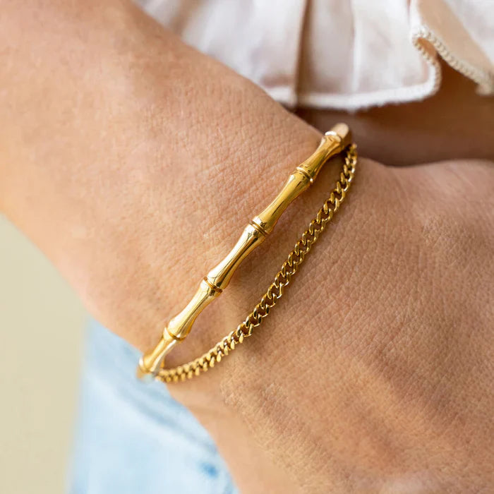 Bamboo Cuff Bangle Bracelet